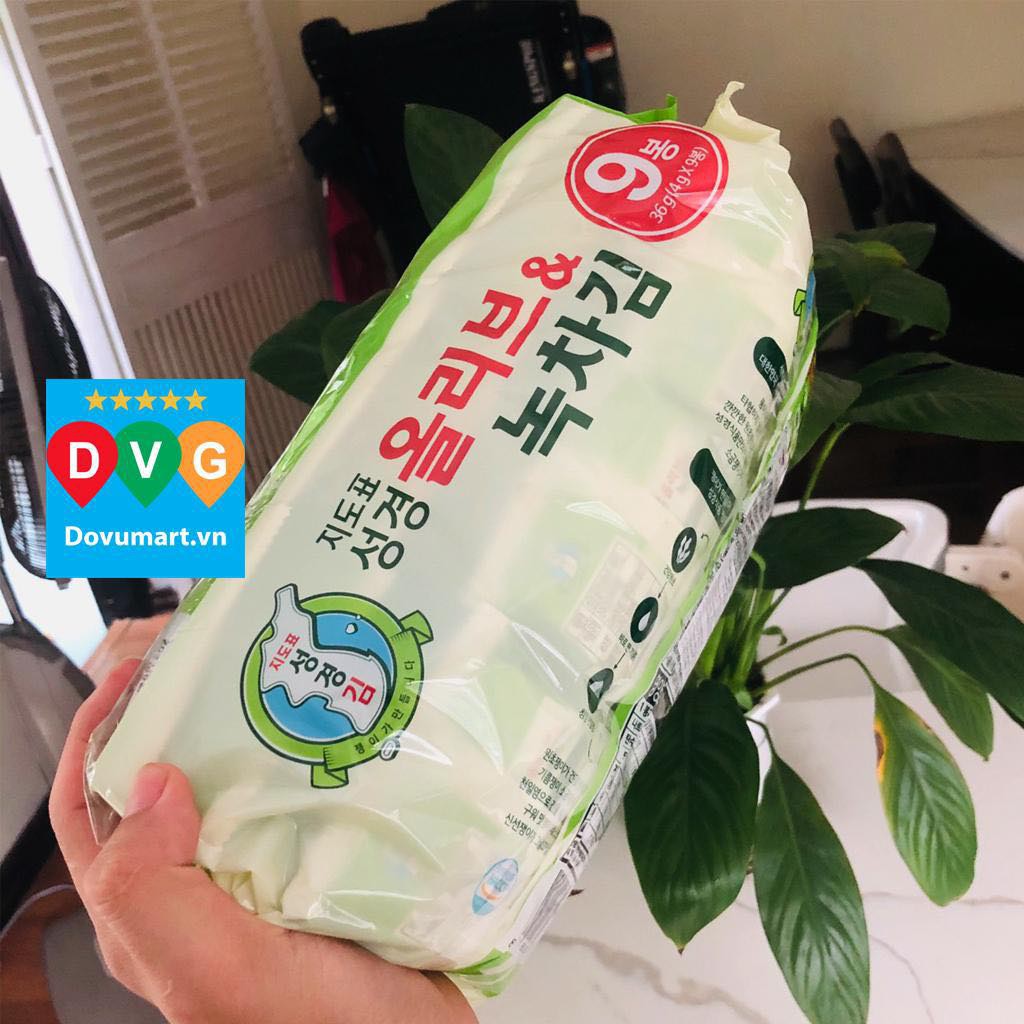 Lá Kim Ăn Liền Vị Trà Xanh Và Oliu Hàn Quốc Sung Gyung 36g