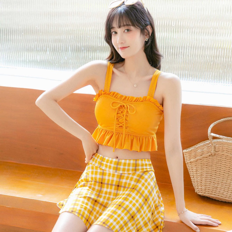 Set Đồ Tắm Họa Tiết Ca Rô Phong Cách Nhật Bản Dành Cho Nữ | BigBuy360 - bigbuy360.vn