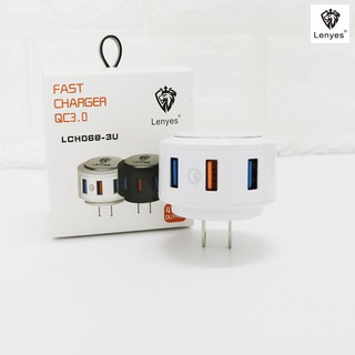 Bộ Sạc Nhanh Type-C Lenyes LCH3U-3 cổng USB