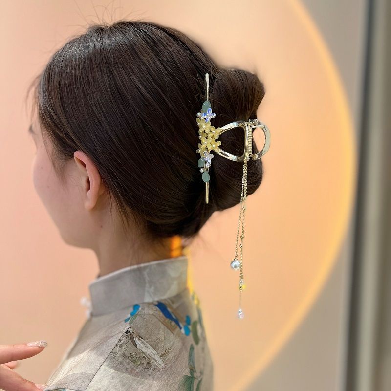 Kẹp Tóc Tua Rua Cỡ Lớn Phong Cách Hanfu Cổ Điển Thời Trang Mùa Hè Độc Đáo Cho Nữ