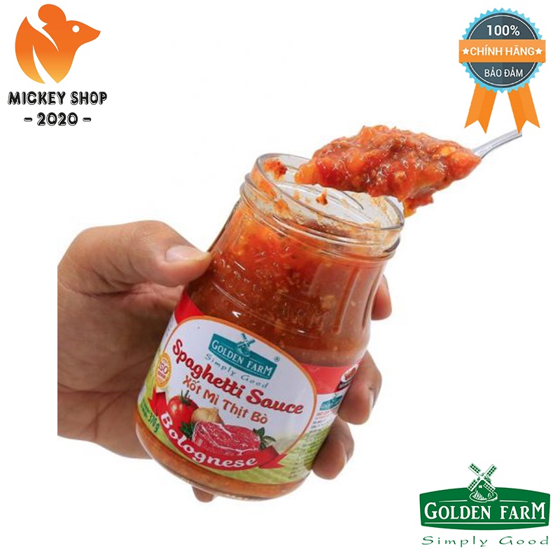 [ BÁN CHẠY ] Xốt Spaghetti Golden Farm 370g Các Loại: Bò, Truyển Thống, Nấm  - CHÍNH HÃNG