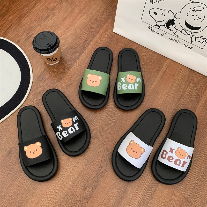 JY083-QUAI G BEAR 1 CŨ Dép nữ đế  tròn mềm 1cm đế bẹp đi trong nhà mềm êm chân quai ngang size lớn 36-45