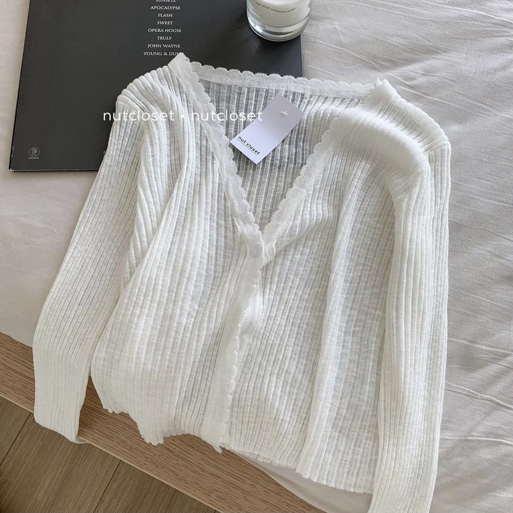 Áo khoác cardigan len mỏng phối váy áo hai dây cực xinh  Ulzzang style 🌸 Hàng quảng Châu