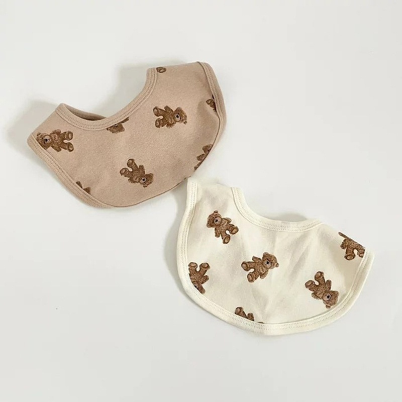 Yếm ăn mềm mại in hình gấu dễ thương cho bé từ 0-5 tuổi