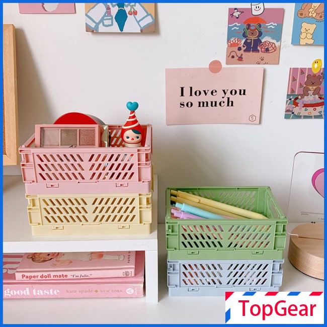 Giỏ Nhựa Mini Gấp Gọn Để Bàn Đựng Đồ Tiện Dụng | BigBuy360 - bigbuy360.vn