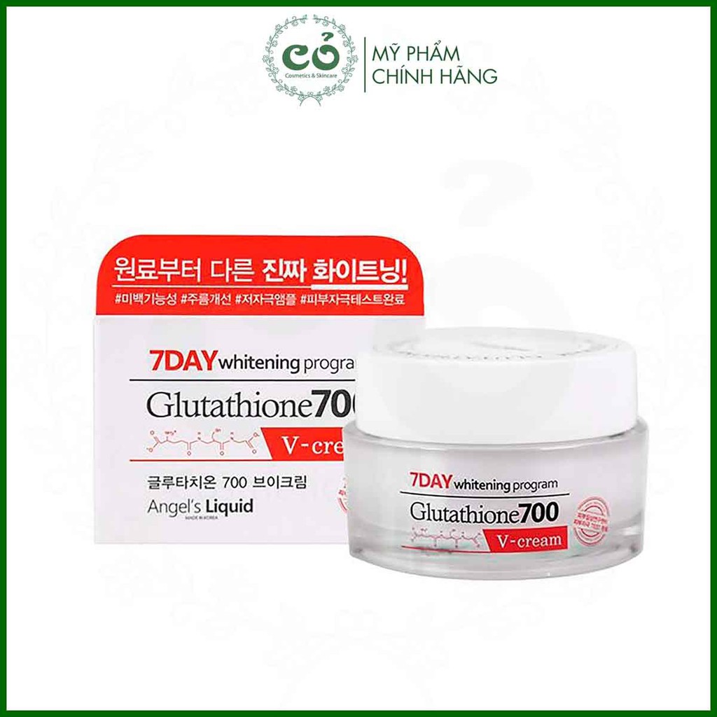 Kem Dưỡng Trắng Da Ban Đêm Angel Liquid 7 Day Whitening Program Glutathione 700 V-cream 50ml