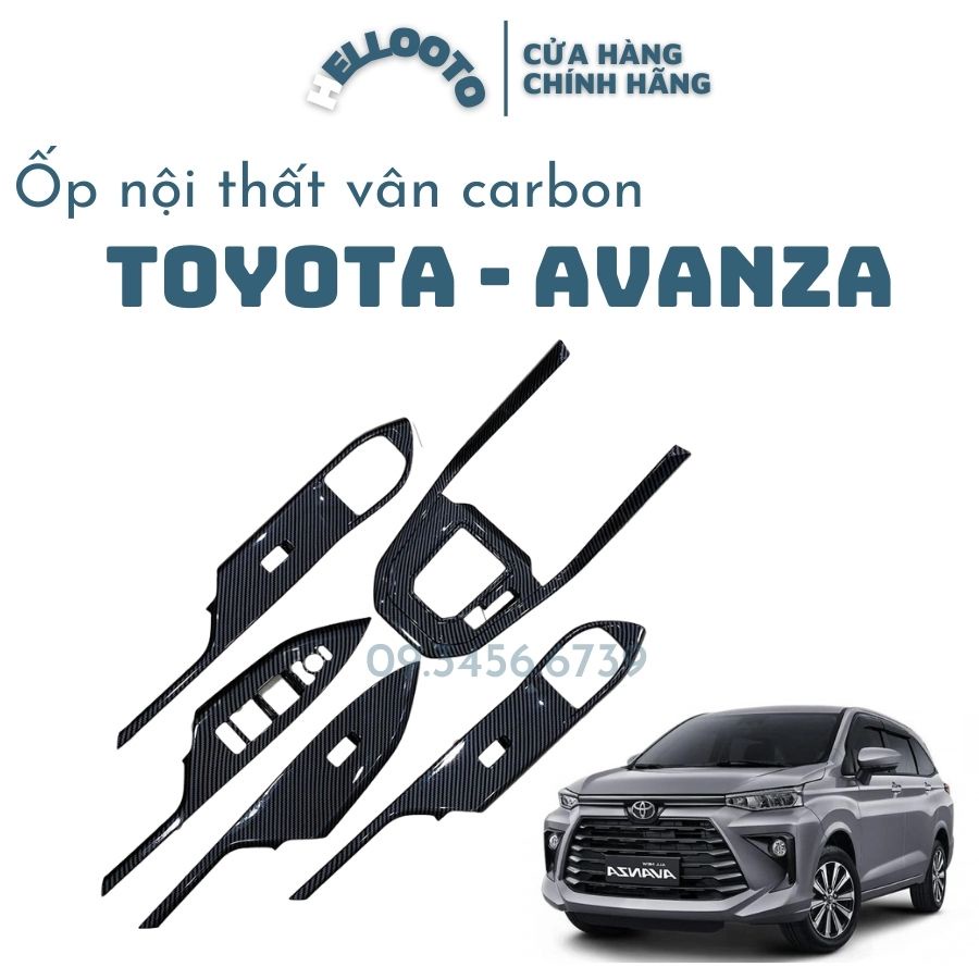 Ốp nội thất carbon xe Toyota Avanza 2022 2023 Cao Cấp - 5 chi tiết (Tặng Kèm Keo Tăng Dính)