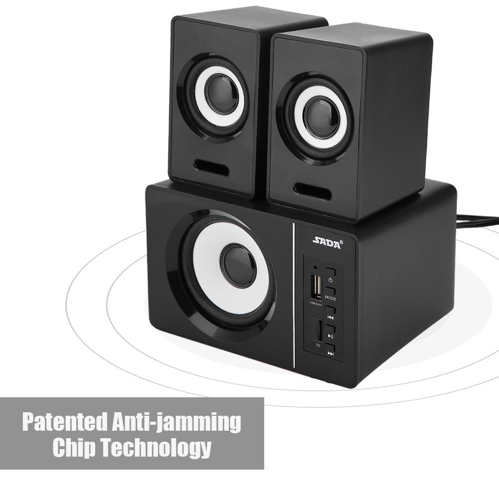 Bộ 3 Loa Nghe Nhạc Máy Vi Tính Để Bàn Gaming SADA D-200D Hỗ Trợ Bluetooth USB Thẻ Nhớ Âm Thanh Siêu Trầm