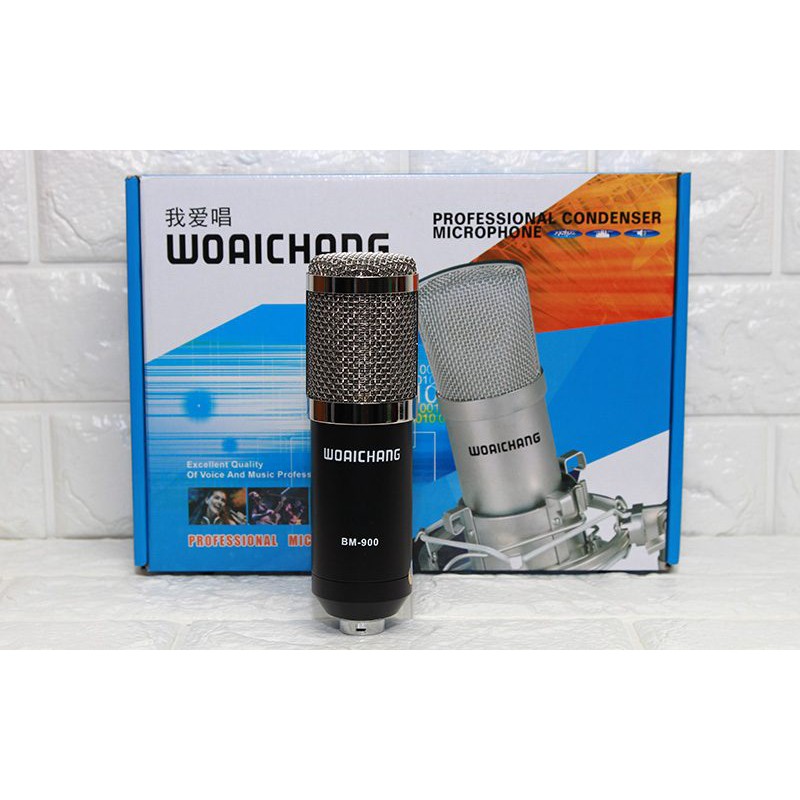 Mic thu âm Waichang BM 900 cao cấp, kết hợp soundcard K10 và H9,V8,V10 new (đen,bạc)