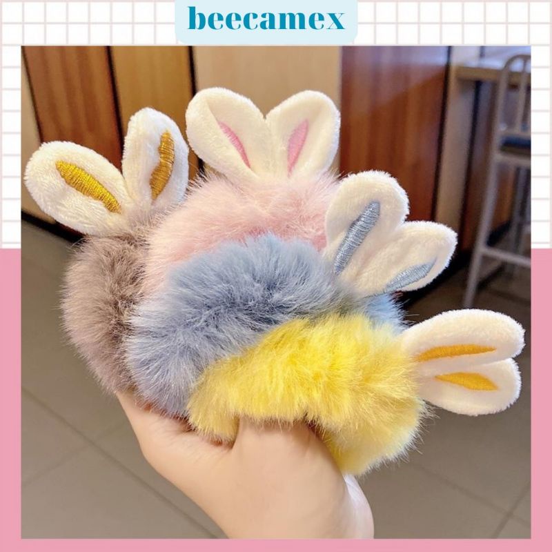 Chun buộc tóc tai thỏ lông mềm siêu cute