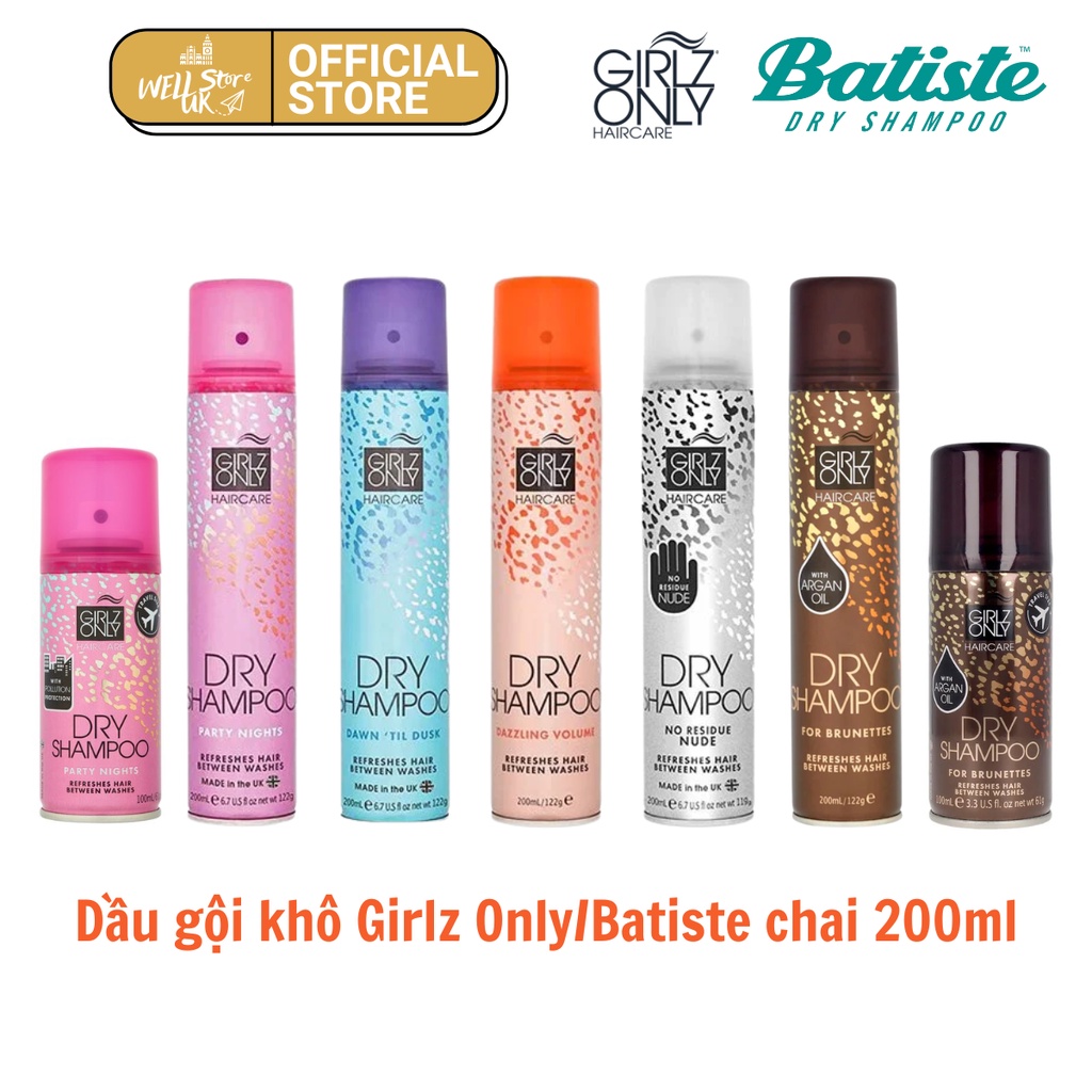Dầu gội đầu khô Girlz Only tạo độ phồng và giữ nếp hiệu quả