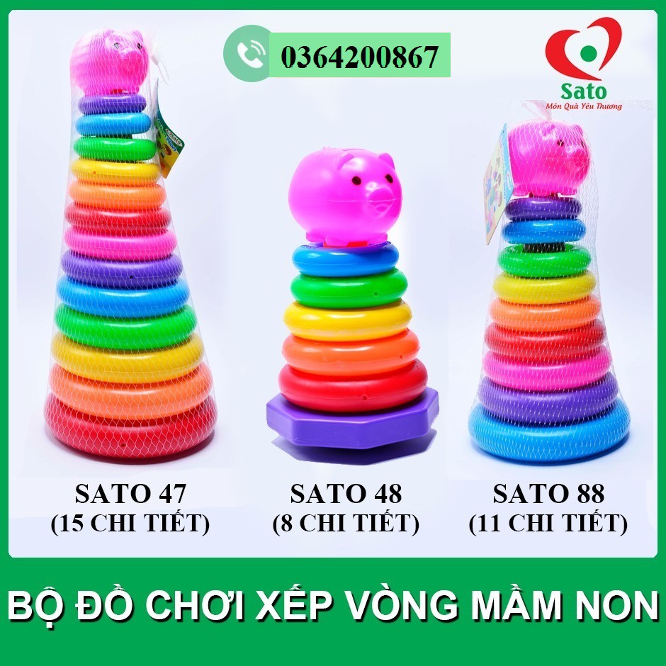 Bộ đồ chơi XẾP VÒNG MẦM NON Sato - Tháp xếp chồng