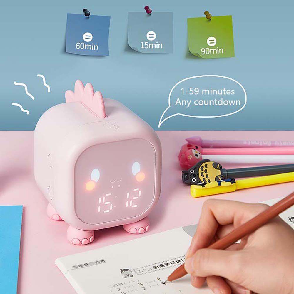 Đồng Hồ Báo Thức Điện Tử Để Bàn Hình Khủng Long Dễ Thương Điều Khiển Âm Thanh Đa Năng