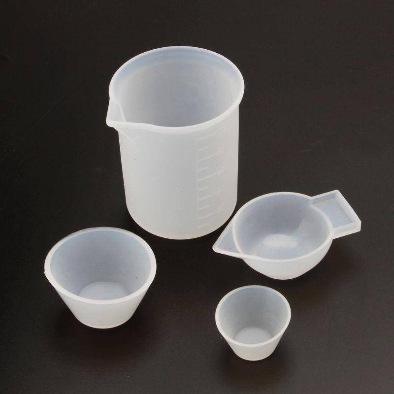Bộ 4 cốc đo lường bằng silicone 100ml 10ml