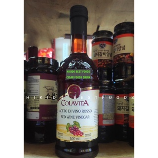 Giấm nho đỏ hữu cơ organic hiệu colavita red wine vinegar aceto di vino rosso chai 500 ml