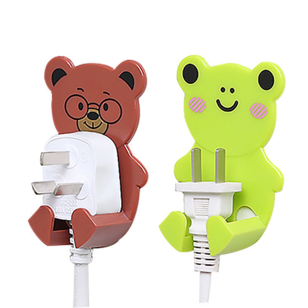 Set 2 Móc Treo Phích Cắm Gắn Tường Hình Động Vật Hoạt Hình Dễ Thương Tiện Dụng Cho Nhà Bếp / Phòng Tắm