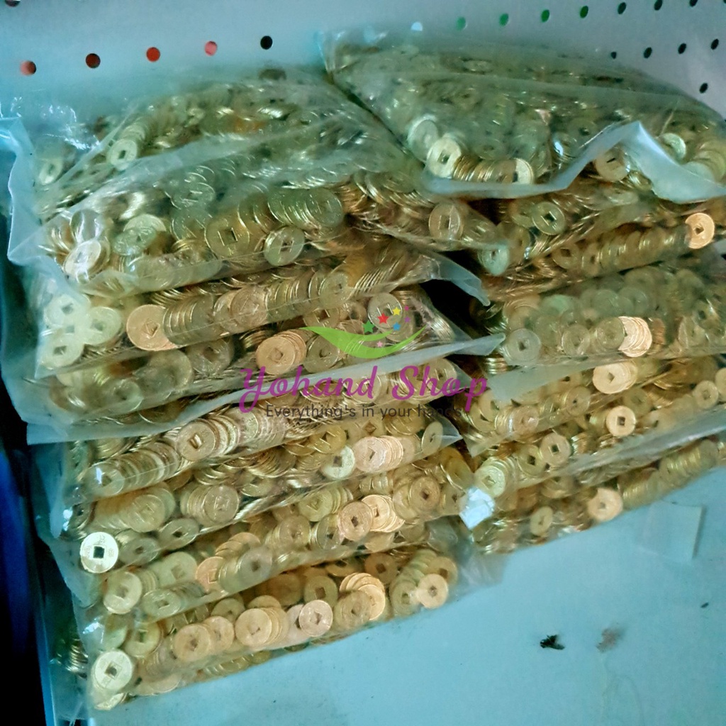 (Gói 50 cái) Phụ kiện hình đồng tiền xu màu vàng 13mm làm cây kim tiền vàng hoa pha lê