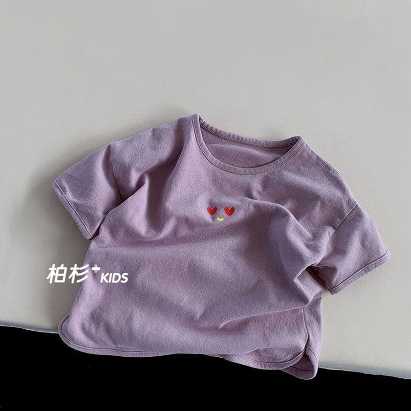 [Babycat] Hàng Có Sẵn Áo Thun Cotton Tay Ngắn Màu Tím Khoai Môn Phong Cách Nhật Bản Hàn Quốc Đơn Giản Dễ Phối Đồ Thời Trang Mùa Hè Cho Nữ