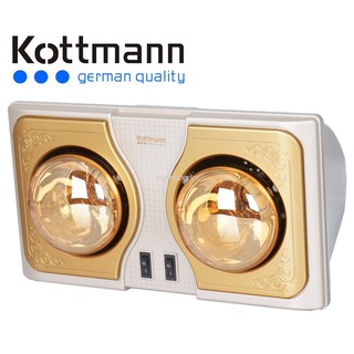 Đèn sưởi nhà tắm 2 bóng cao cấp k2b-h