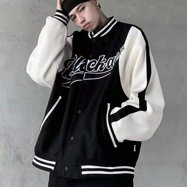 Áo Khoác Bóng Chày Tay Dài Thêu Chữ Thời Trang Cho Nam Và NữBomber Jacket