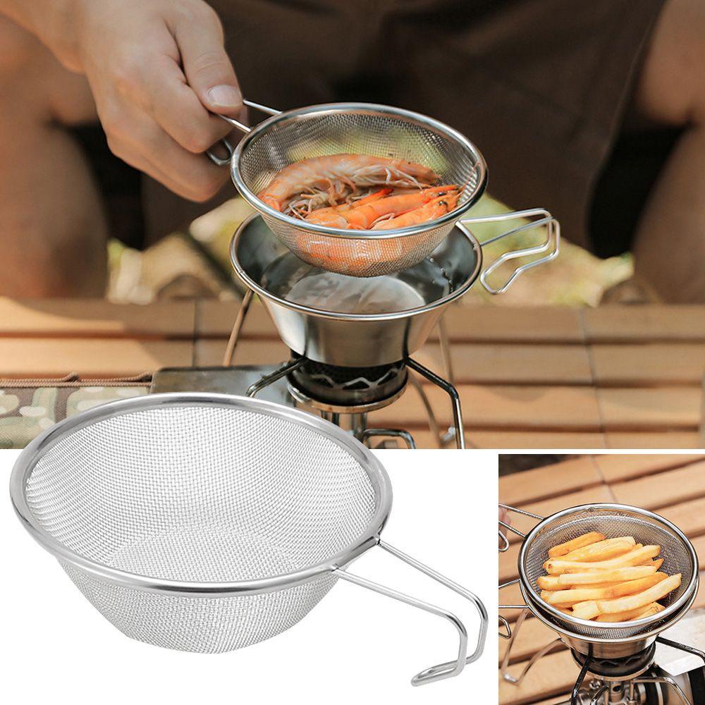 Muỗng Lưới Lọc Dầu Bằng Thép Không Gỉ Tiện Dụng Mang Theo Du Lịch Cắm Trại