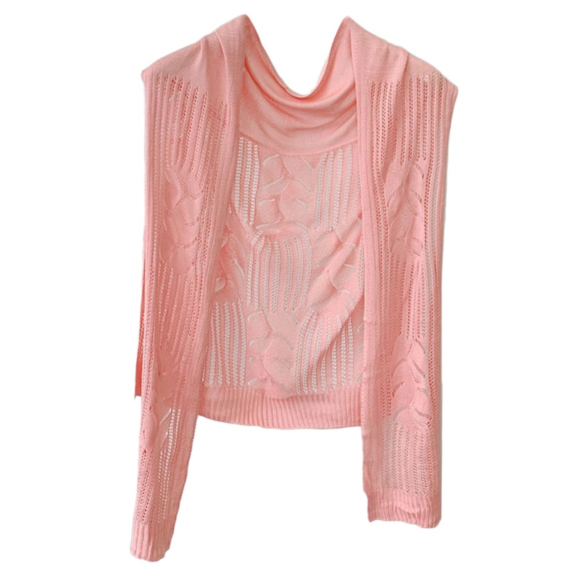 Áo Choàng Dệt Kim Ngắn Chống Nắng Màu Sắc Trơn Nhẹ Nhàng Thời Trang Mùa Hè Cho Nữ