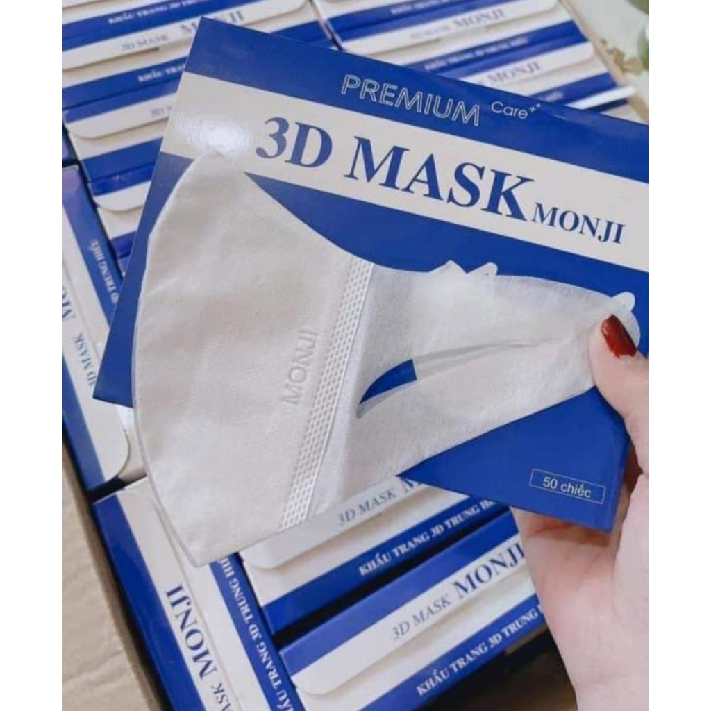 Khẩu trang y tế 3D mask người lớn Taki / Moji Hộp 50 cái kháng khuẩn, ngăn ngừa bụi, chống tia UV
