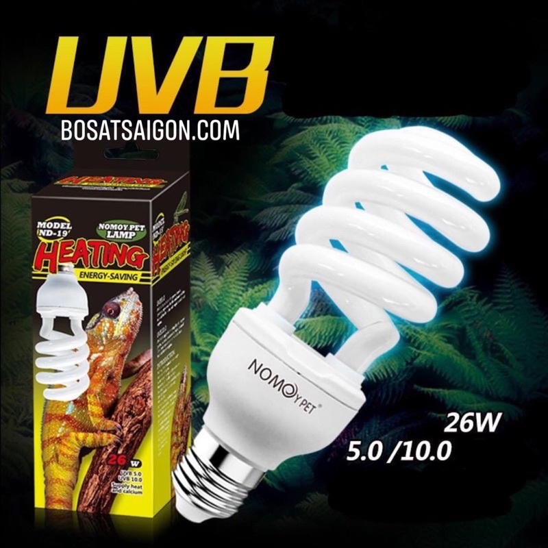 Đèn UVB bức xạ 5.0 - 10.0 Hấp thụ CANXI cho PET, bò sát, chim, rùa Chính Hãng NOMOY 13W - 26W. Giá rẽ 1 - Ship cấp tốc.