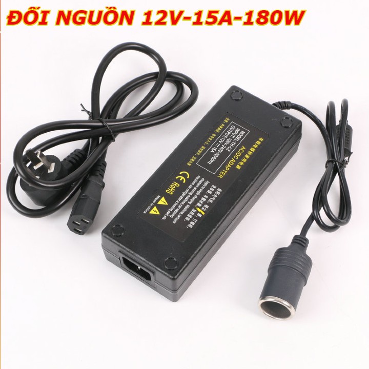 Đổi Nguồn 220V Sang 12V- Bộ Chuyển Đổi nguồn 12V - 5A-10A . Công Suất 60W-120W Đầu Cắm Ô Tô Loại Tốt