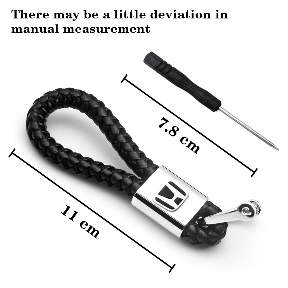 Móc Chìa Khóa Bằng Da + Kim Loại Cho Honda City Fit Jazz Civic Brio HRV BRV CRV