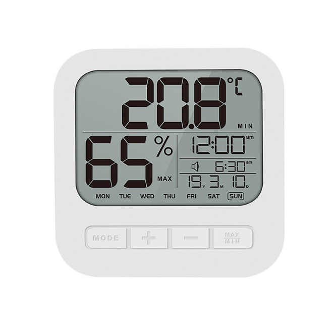 Nhiệt kế điện tử để bàn SC9921 đo độ ẩm nhiệt độ kiêm đồng hồ báo thức hàng cao cấp độ chính xác cao nhiệt ẩm kế