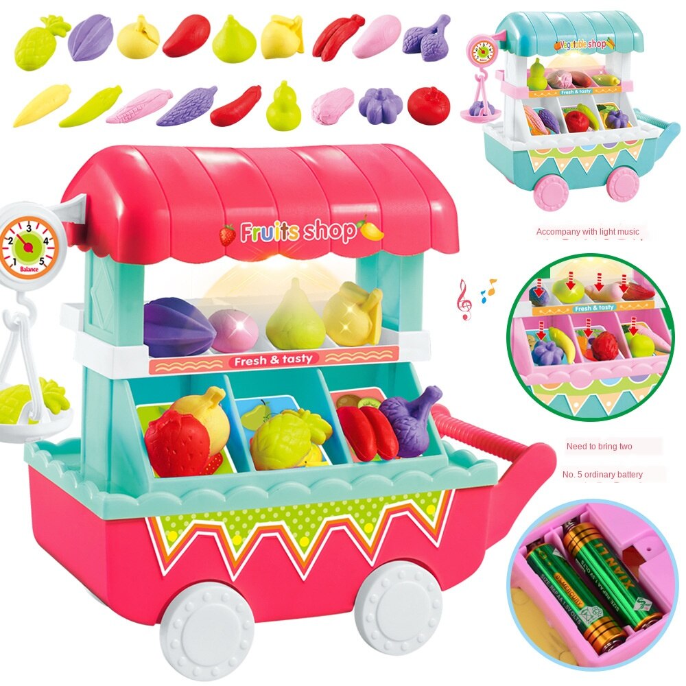 Xe đẩy trẻ em Giỏ hàng rau củ quả Children's Mini Trolley Fruit Vegetable Shopping Cart Play House Toys Educational Toys