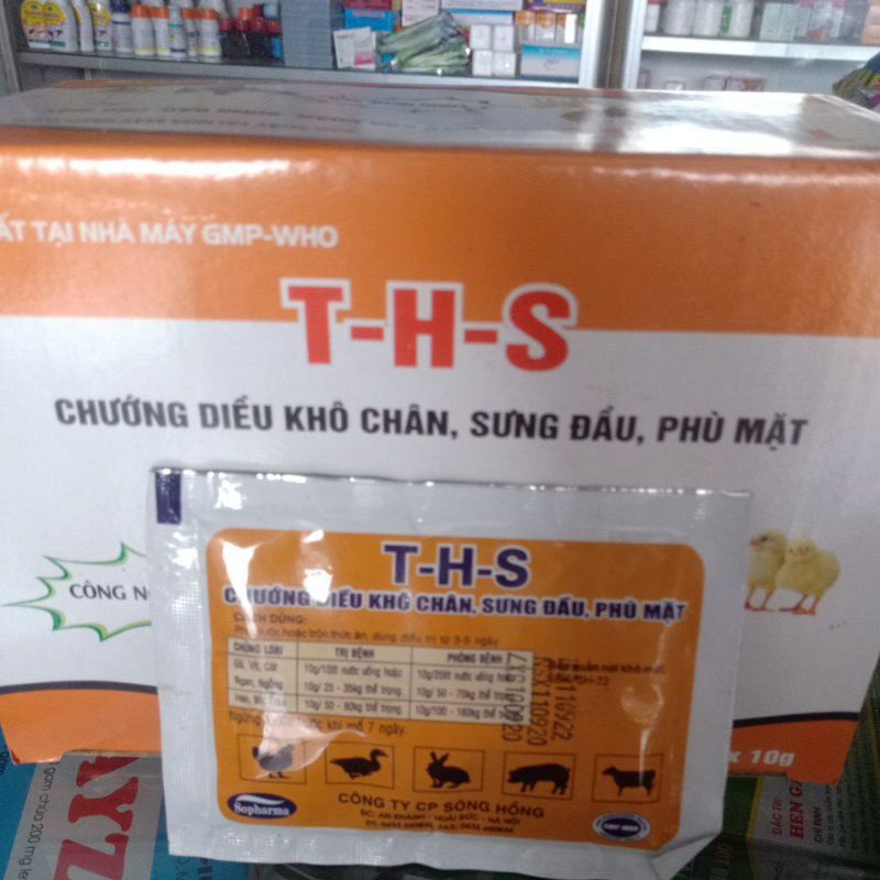 Chướng diều khô chân, sưng đầu phù mặt ở gà vịt gói 10g