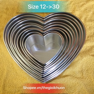 Khuôn Tim Đế Liền size 14cm