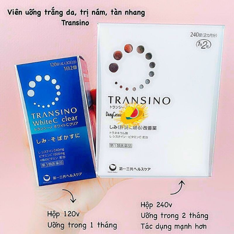 Combo Transino White C Clear xanh 120v và Transino bạc 240v Nhật Bản