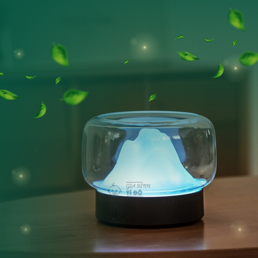 Máy xông tinh dầu, khuếch tán hương thơm Sử Dụng Công Nghệ Siêu Âm Có Phun Sương Tạo Ẩm Hình Núi Tuyểt Dung Tích 400ml