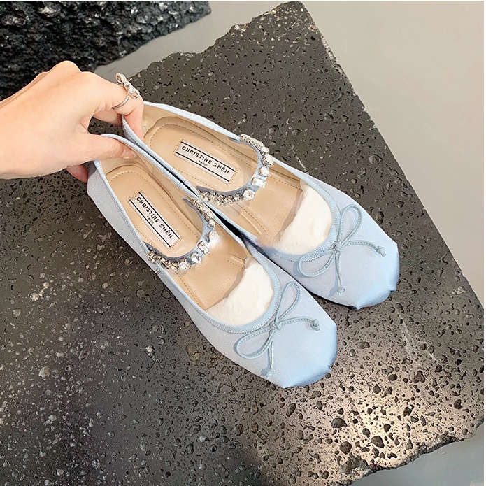 Giày Múa Ba Lê Mũi Tròn Đế Bằng Chất Liệu Satin Cao Cấp Thời Trang Cho Nữ