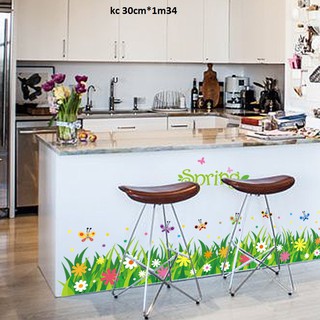 decal dán tường hàng rào hoa