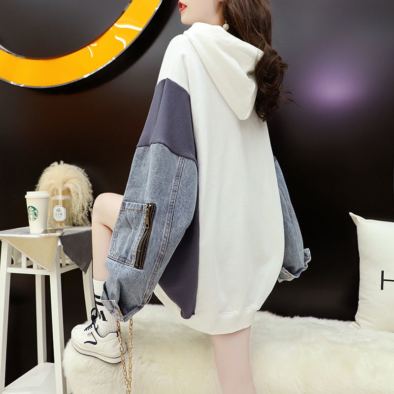 Áo khoác Denim dáng rộng phong cách đường phố Hàn Quốc cho nữ