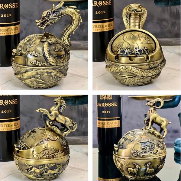 Gạt tàn phong thủy 12 con giáp NO1VIE chất liệu ĐỒNG chống oxy hóa, rỉ sét