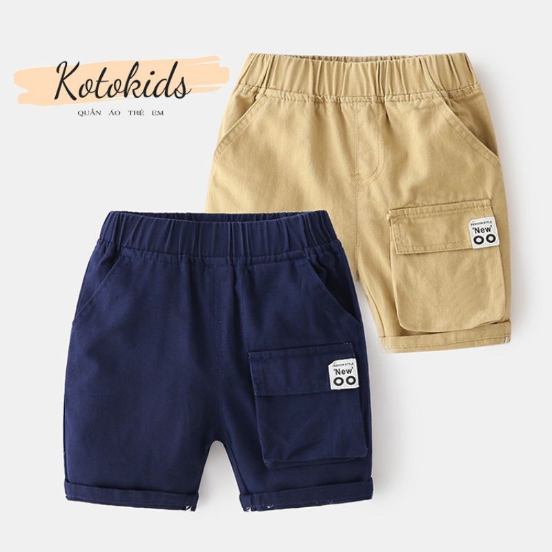 Quần Kaki bé trai WELLKIDS quần short túi hộp cho bé (KZ3166)