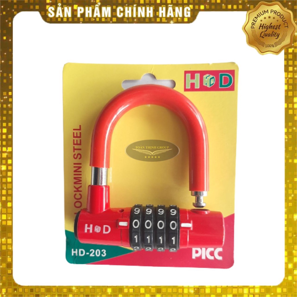 Ổ Khóa Số Chữ U Hiệu HD  Cao cấp Chính Hãng Nhiều Màu, bảo mật cao và có thể thay đổi được mật mã chống cắt
