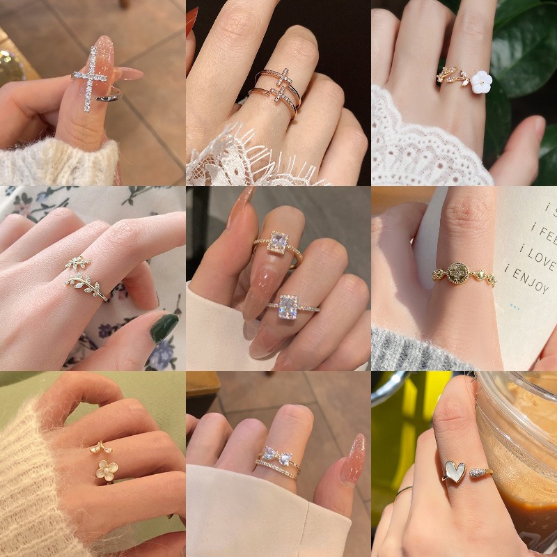 Nhẫn Đeo Ngón Tay Hai Lớp Đính Nơ Thời Trang Dễ Thương Cho Nữ