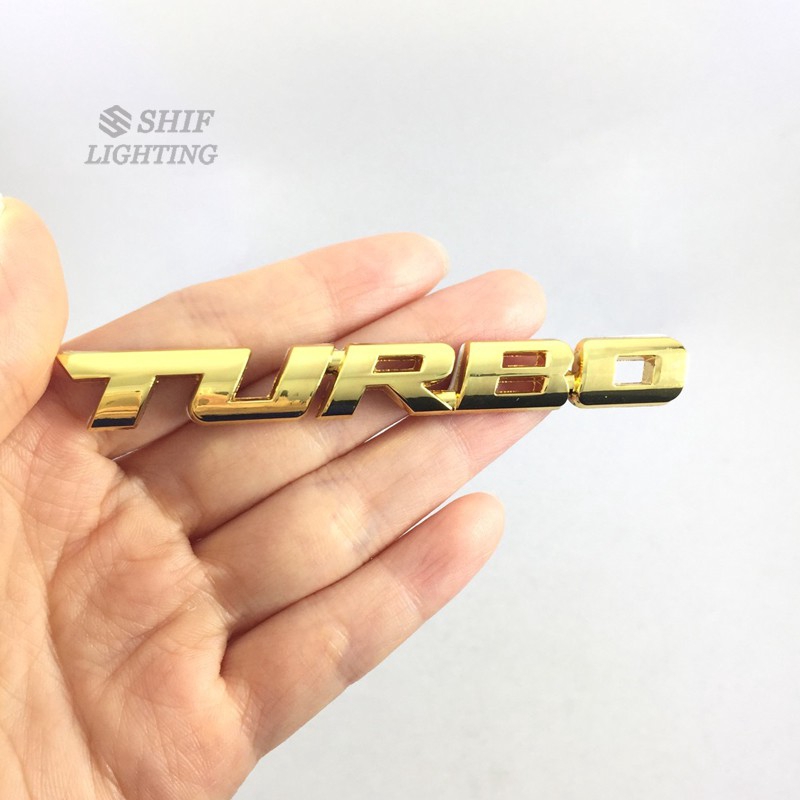 Miếng Dán Logo Turbo Bằng Kim Loại Cho Xe Hơi