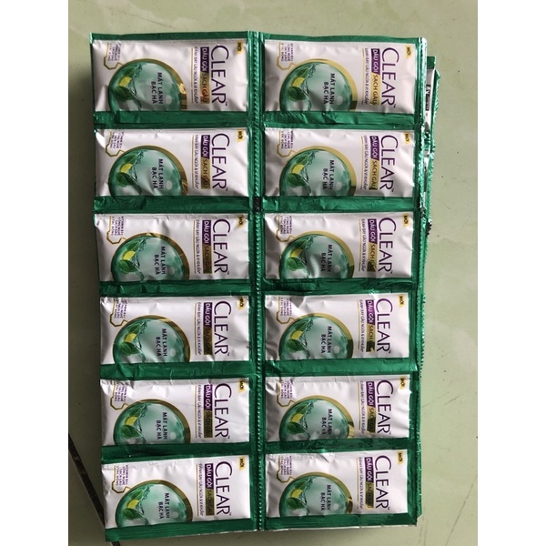 Dầu gội Clear bạc hà mới gói 6g (combo 5dây *10gói)
