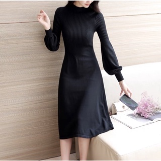 Đầm len dáng A tay phồng Taobao