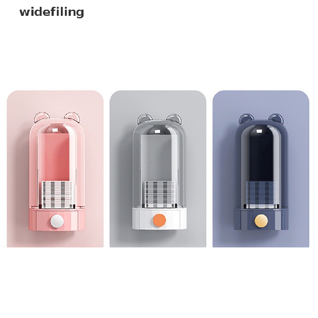 [Hàng mới về] Bộ hộp đựng kèm 50 bông tẩy trang treo tường trong suốt dạng nhấn tự động