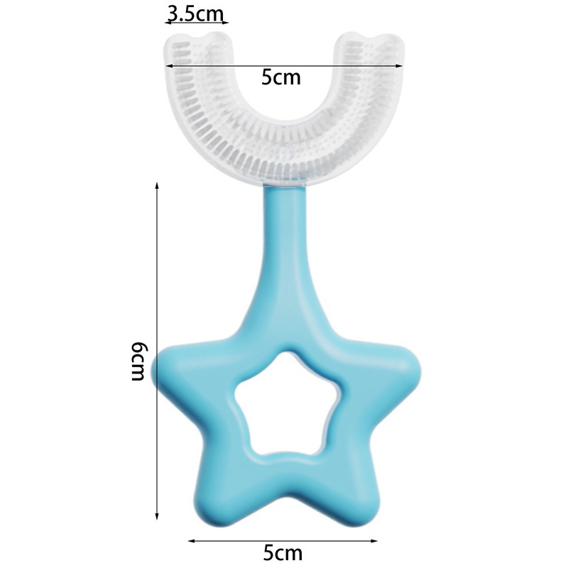 Bàn chải đánh răng silicon hình chữ U xoay 360 độ cho bé