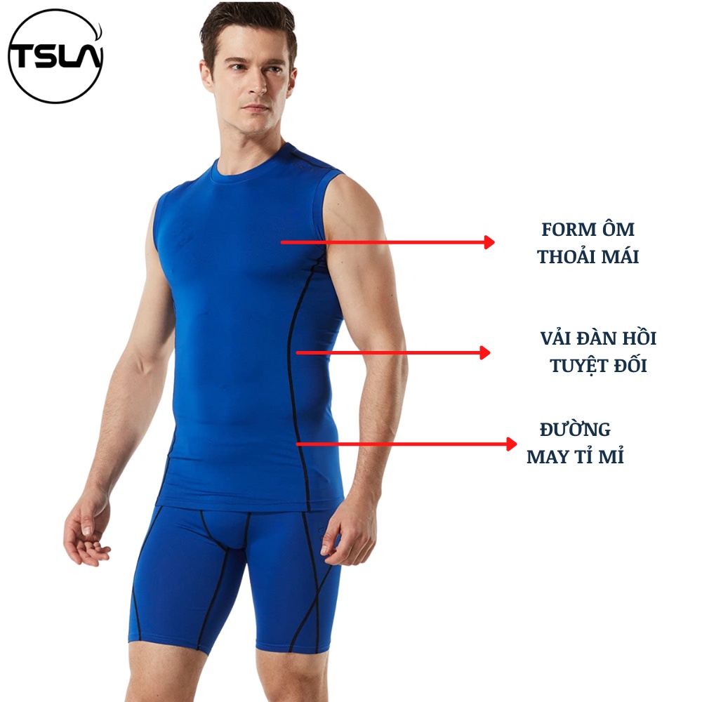 Áo sát nách thể thao TSLA co giãn 4 chiều chống tia UV