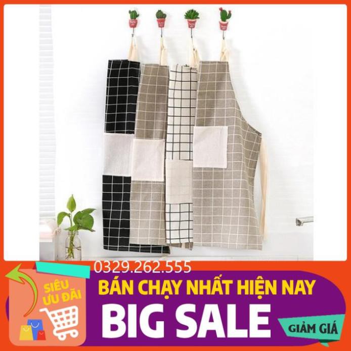 (FreeShip) Tạp Dề Vải Nội Trợ Nhà Bếp - Vải Kẻ Ô Nhiều Mẫu (Giao mầu ngẫu nhiên)